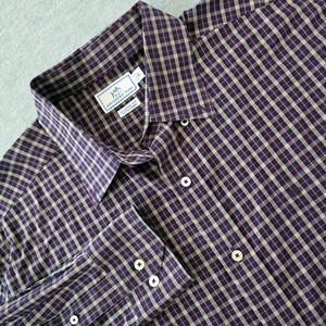 Southern Tide Classic Fit Plaid Long Sleeve Button Down Shirt Men's XL Purple